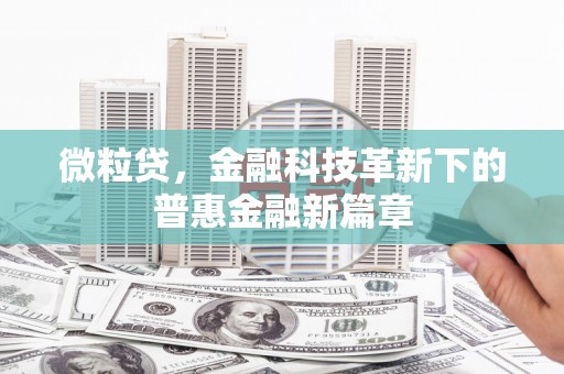 察布查尔锡伯微粒贷，金融科技革新下的普惠金融新篇章
