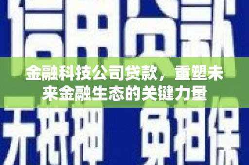察布查尔锡伯金融科技公司贷款，重塑未来金融生态的关键力量
