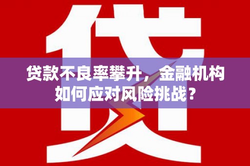 察布查尔锡伯贷款不良率攀升，金融机构如何应对风险挑战？